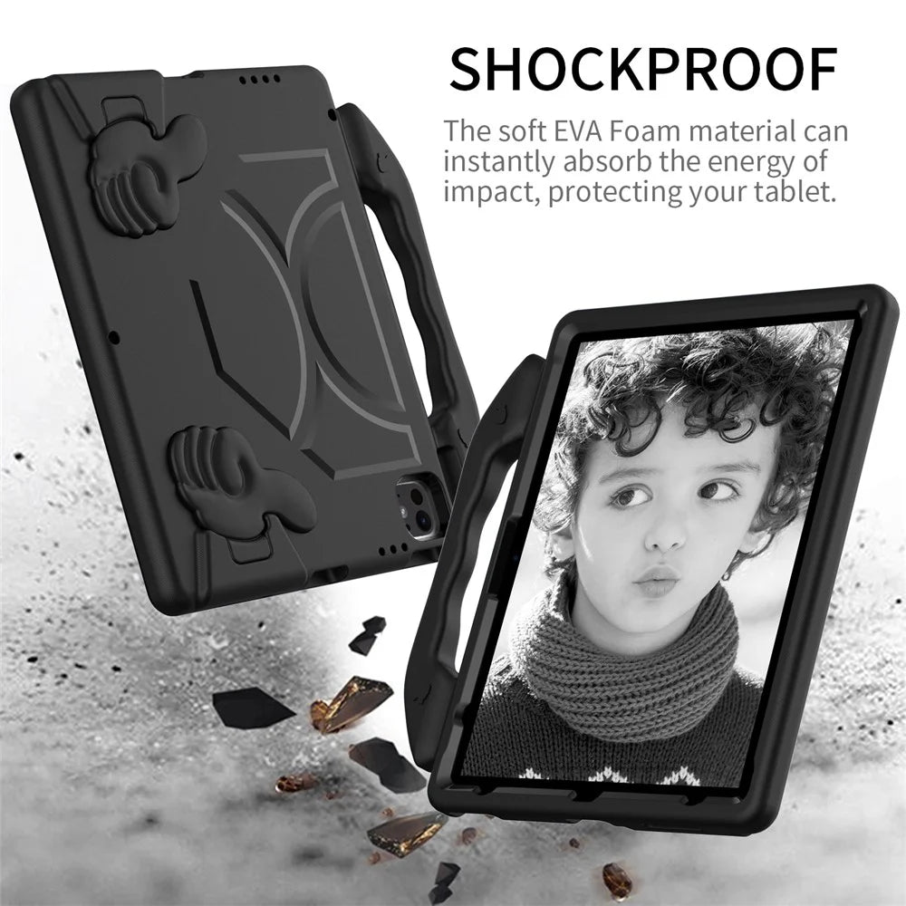 For iPad Pro 12.9-inch (2018) / (2020) / (2021) / (2022) / Air 13 (2026) / (2025) / (2024) / (2024) / Pro 13 (2025) / 13 (2024) Tablet EVA Case with Thumb Kickstand - Black - 4