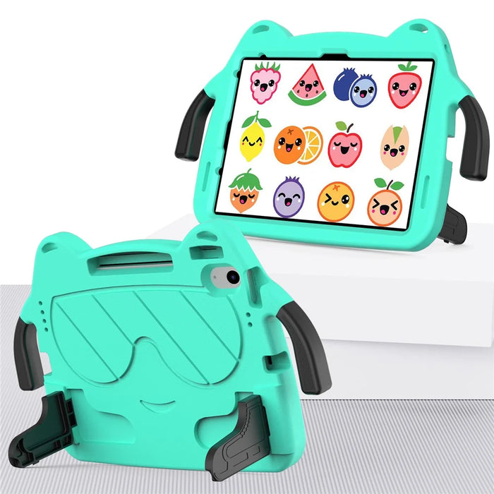 For iPad Air 11 (2026) / (2025) / (2024) Case EVA + PC Protective Kickstand Tablet Cover Child-Friendly - Mint Green+Black - 4