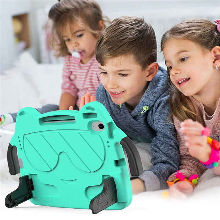 For iPad Air 11 (2026) / (2025) / (2024) Case EVA + PC Protective Kickstand Tablet Cover Child-Friendly - Mint Green+Black - 5