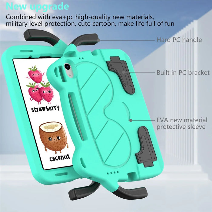 For iPad Air 11 (2026) / (2025) / (2024) Case EVA + PC Protective Kickstand Tablet Cover Child-Friendly - Mint Green+Black - 7