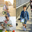 For iPad Air 11 (2026) / (2025) / (2024) Case Rotatable Kickstand Silicone + PC Tablet Cover with Shoulder Strap - Navy Blue+Green - 7