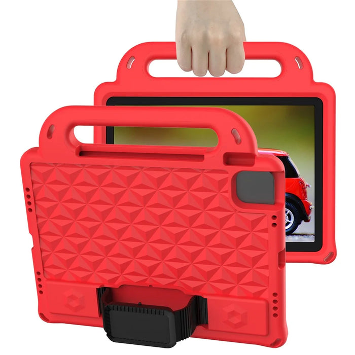 For iPad Pro 11 (2025) / 11 (2024) Case Protective EVA Tablet Cover with Kickstand, Strap - Red - 3