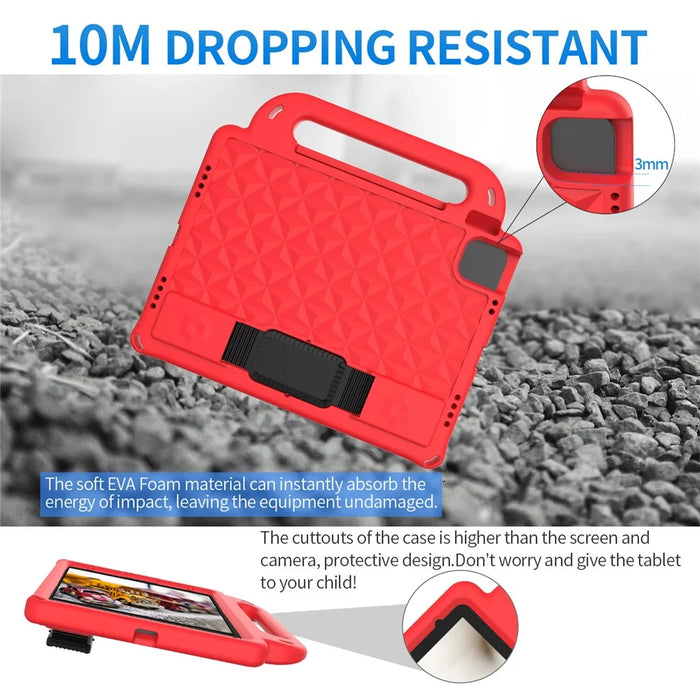 For iPad Pro 11 (2025) / 11 (2024) Case Protective EVA Tablet Cover with Kickstand, Strap - Red - 5