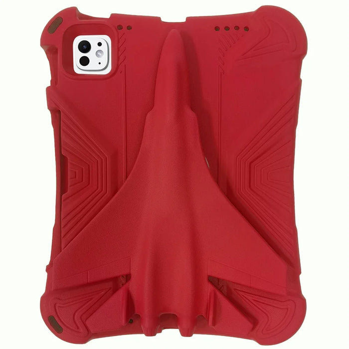 For iPad Pro 11 (2025) / 11 (2024) Case Airplane Style Kickstand EVA Tablet Cover -  Red - 1