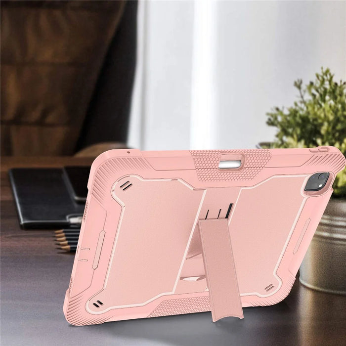 For iPad Pro 13 (2025) / 13 (2024) Case Silicone + PC Tablet Cover with Pen Holder - Rose Gold - 5