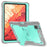 For iPad Pro 11 (2025) / 11 (2024) Case Hard PC and Soft Silicone Tablet Cover with Bracket Kickstand - Grey+Mint Green - 1