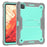 For iPad Pro 11 (2025) / 11 (2024) Case Hard PC and Soft Silicone Tablet Cover with Bracket Kickstand - Grey+Mint Green - 2