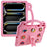 For iPad Pro 11 (2025) / 11 (2024) Case Cartoon Patterns Hand Grip Kickstand Tablet EVA Cover - Pink - 1