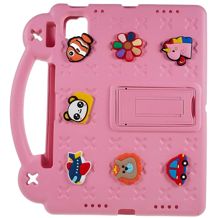 For iPad Pro 11 (2025) / 11 (2024) Case Cartoon Patterns Hand Grip Kickstand Tablet EVA Cover - Pink - 2
