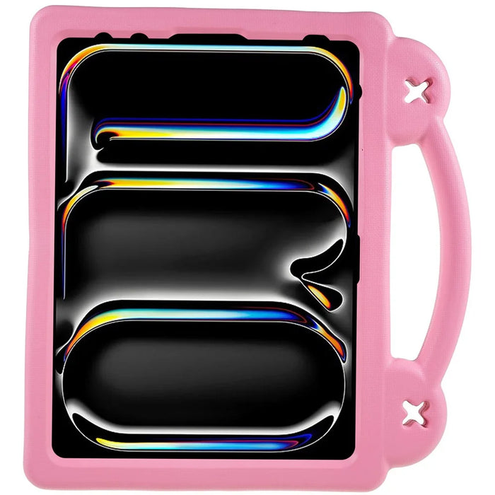 For iPad Pro 11 (2025) / 11 (2024) Case Cartoon Patterns Hand Grip Kickstand Tablet EVA Cover - Pink - 3