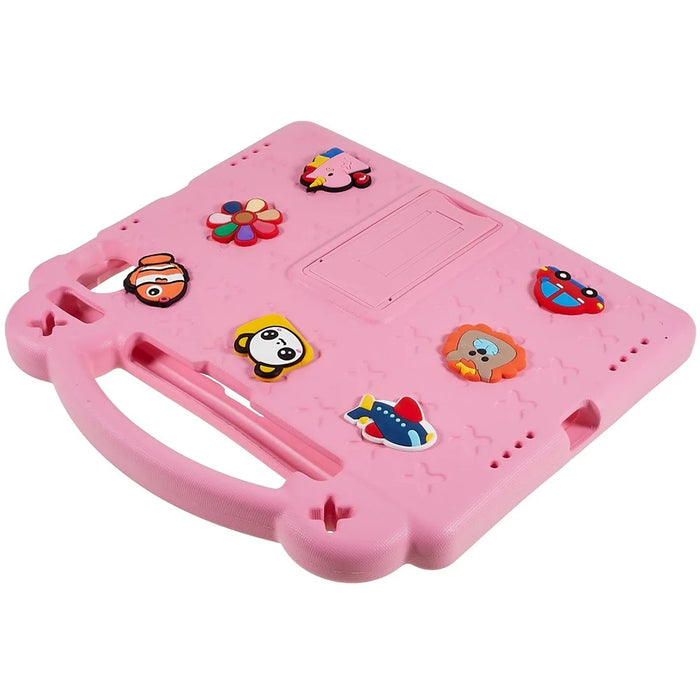 For iPad Pro 11 (2025) / 11 (2024) Case Cartoon Patterns Hand Grip Kickstand Tablet EVA Cover - Pink - 5