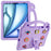 For iPad Air 11 (2026) / (2025) / (2024) Case Cartoon Patterns EVA Tablet Cover with Kickstand - Purple - 1