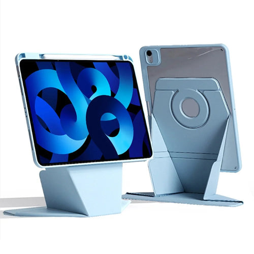 For iPad Air 11 (2026) / (2025) / (2024) Rotate Case Magnetic Detachable Leather Tablet Cover - Baby Blue - 1
