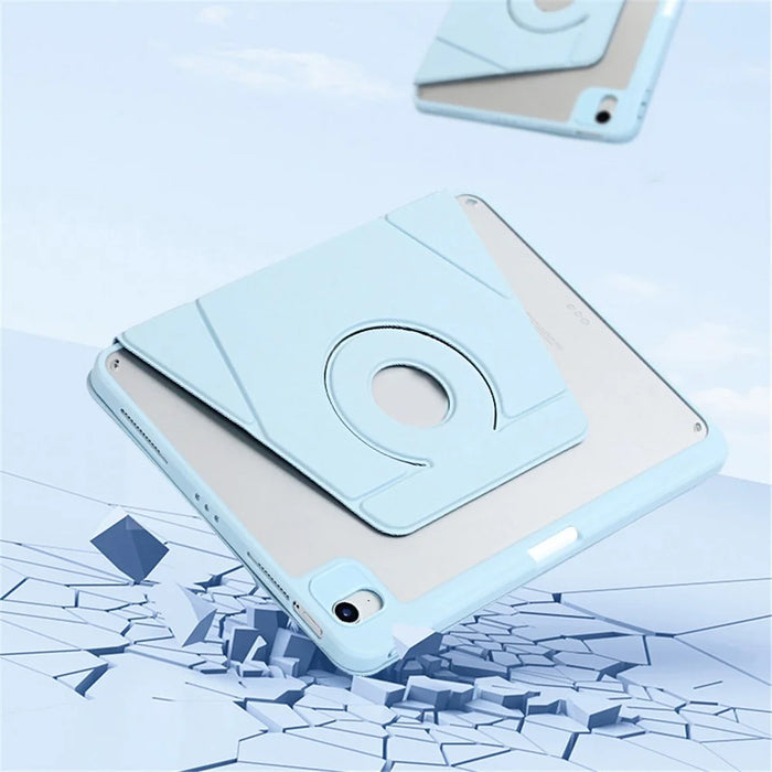 For iPad Air 11 (2026) / (2025) / (2024) Rotate Case Magnetic Detachable Leather Tablet Cover - Baby Blue - 3