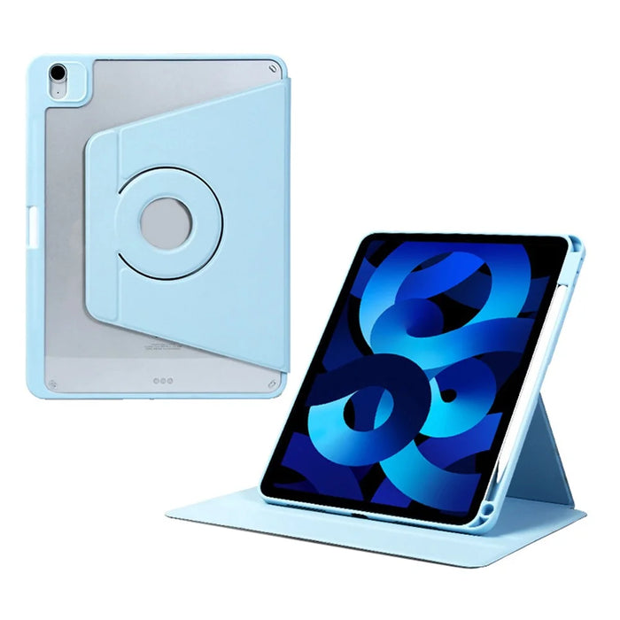 For iPad Air 13 (2026) / (2025) / (2024) Case Leather Magnetic Detachable Smart Tablet Cover Rotation Foldable Stand - Baby Blue - 1
