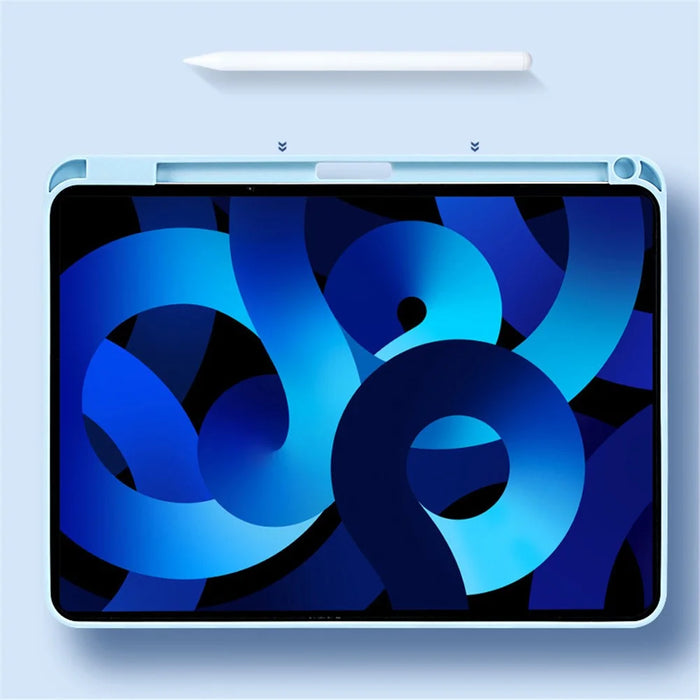 For iPad Air 13 (2026) / (2025) / (2024) Case Leather Magnetic Detachable Smart Tablet Cover Rotation Foldable Stand - Baby Blue - 2