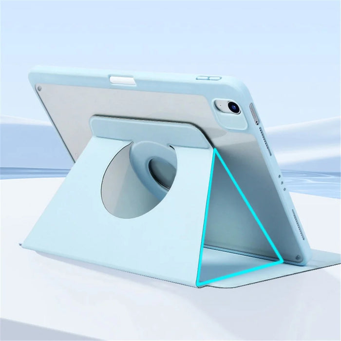 For iPad Air 13 (2026) / (2025) / (2024) Case Leather Magnetic Detachable Smart Tablet Cover Rotation Foldable Stand - Baby Blue - 3