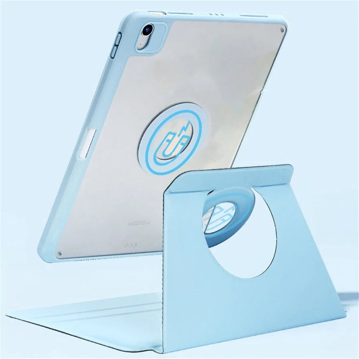 For iPad Air 13 (2026) / (2025) / (2024) Case Leather Magnetic Detachable Smart Tablet Cover Rotation Foldable Stand - Baby Blue - 5