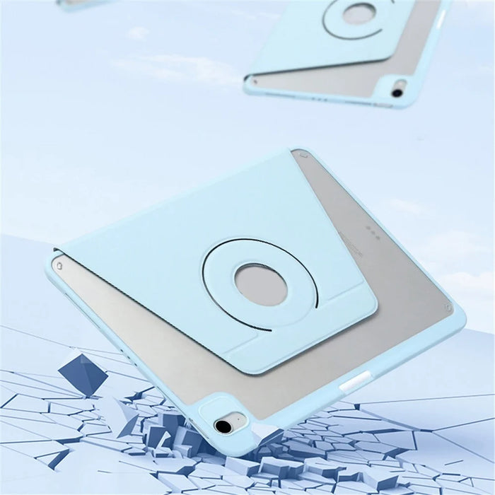 For iPad Air 13 (2026) / (2025) / (2024) Case Leather Magnetic Detachable Smart Tablet Cover Rotation Foldable Stand - Baby Blue - 6