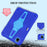 For iPad Pro 11-inch (2018) / (2020) / (2021) / (2022) / Air (2020) / (2022) Case PC + Silicone Kickstand Tablet Cover with Pen Slot - Blue - 2
