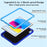 For iPad (2025) / 10.9 (2022) Case Punk Kickstand PC + Silicone Tablet Cover with Shoulder Strap - Blue - 3