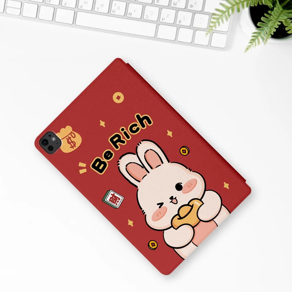 For iPad Pro 11 (2025) / 11 (2024) Case Joyous Pattern PU Leather Tablet Cover Auto Wake / Sleep - Happy - 7
