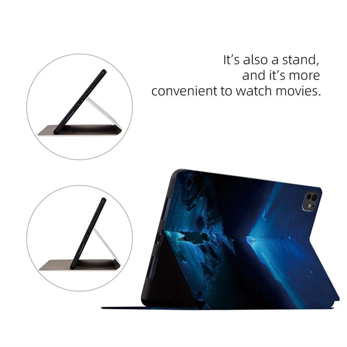 For iPad Pro 11 (2025) / 11 (2024) Case Starry Sky Pattern PU Leather Stand Tablet Cover - Bright Sky - 4