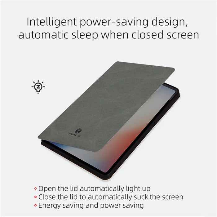 ANNYOJO For iPad Pro 11 (2025) / 11 (2024) Stand Case Anti-Shock PU Leather Tablet Cover - Grey - 3