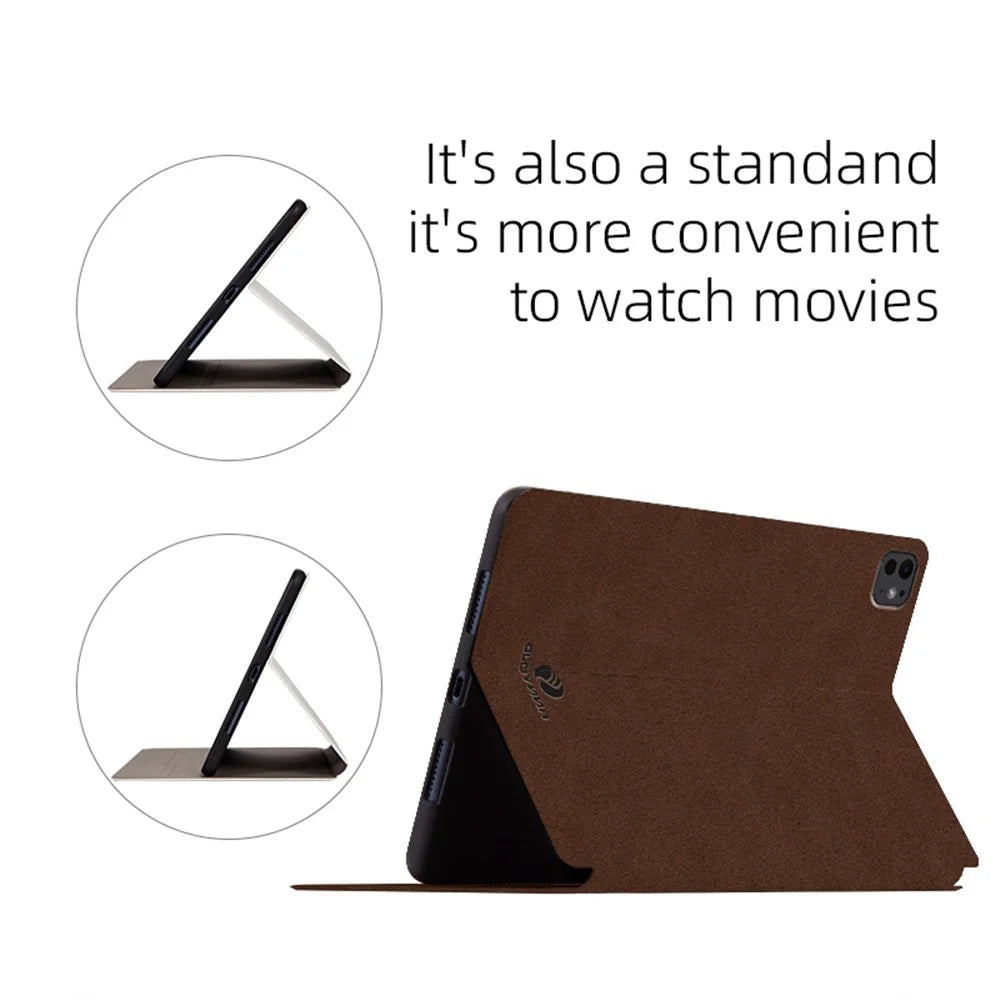 ANNYOJO For iPad Pro 11 (2025) / 11 (2024) Stand Case Anti-Shock PU Leather Tablet Cover - Grey - 4