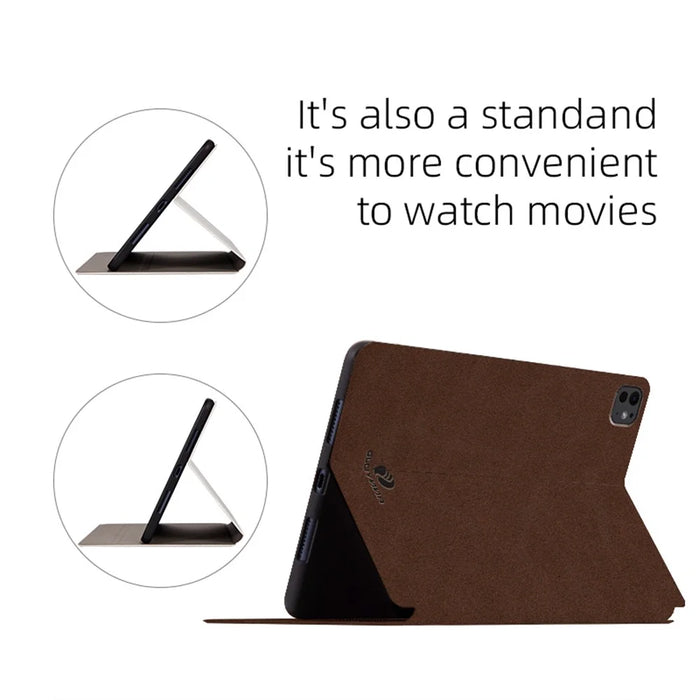 ANNYOJO For iPad Pro 11 (2025) / 11 (2024) Stand Case Anti-Shock PU Leather Tablet Cover - Grey - 4