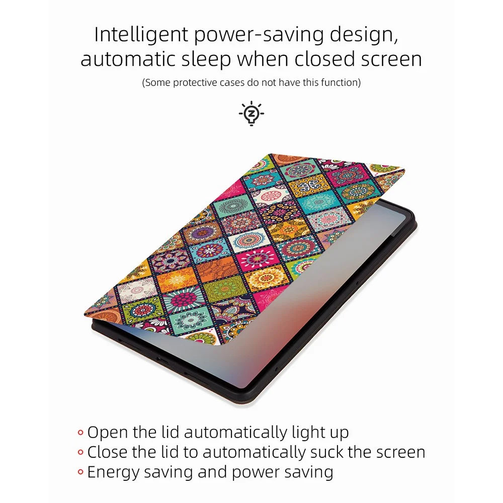 For iPad Pro 11 (2025) / 11 (2024) Case Pattern Print Leather Tablet Cover Auto Wake / Sleep - Summer Mermaid - 3