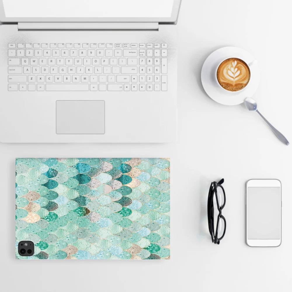 For iPad Pro 11 (2025) / 11 (2024) Case Pattern Print Leather Tablet Cover Auto Wake / Sleep - Summer Mermaid - 7