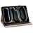 For iPad Pro 11 (2025) / 11 (2024) Case PU Leather Line Imprinted Shockproof Tablet Cover with Elastic Band - Black - 2