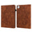For iPad Pro 11 (2025) / 11 (2024) Case Flower Pattern Card Holder PU Leather Stand Tablet Cover - Brown - 1