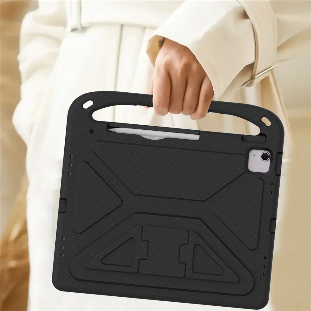 For iPad Pro 13 (2025) / 13 (2024) / Air 13 (2026) / (2025) / (2024) / (2024) EVA Case Shockproof Handle Kickstand Tablet Cover - Black - 6