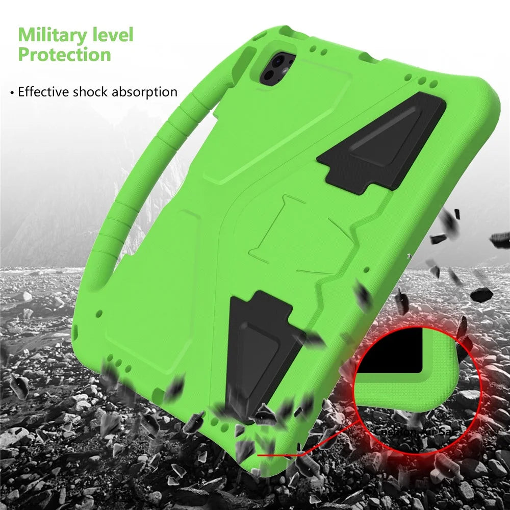 For iPad Pro 13 (2025) / 13 (2024) / Air 13 (2026) / (2025) / (2024) Case EVA Tablet Cover with Handle Kickstand Children Friendly - Green - 5