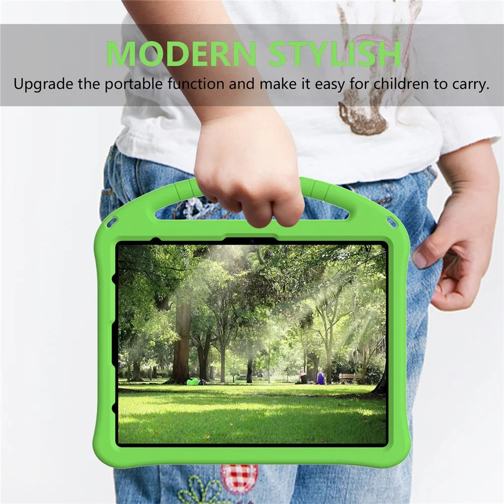 For iPad Pro 13 (2025) / 13 (2024) / Air 13 (2026) / (2025) / (2024) Case EVA Tablet Cover with Handle Kickstand Children Friendly - Green - 6