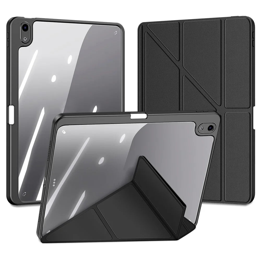 DUX DUCIS Magi Series for iPad Air 11 (2026) / (2025) / (2024) / Air (2020) / (2022) Case Auto Wake / Sleep PU Leather+PC+TPU Tablet Cover - Black - 2