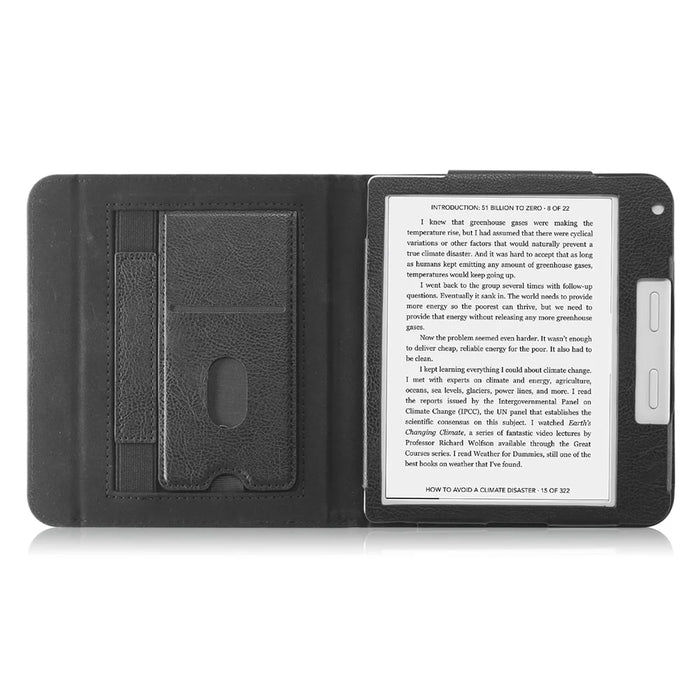 For Kobo Libra 2 / Libra Colour Case PU Leather E-Reader Protective Cover Auto Sleep / Wake - Black - 2
