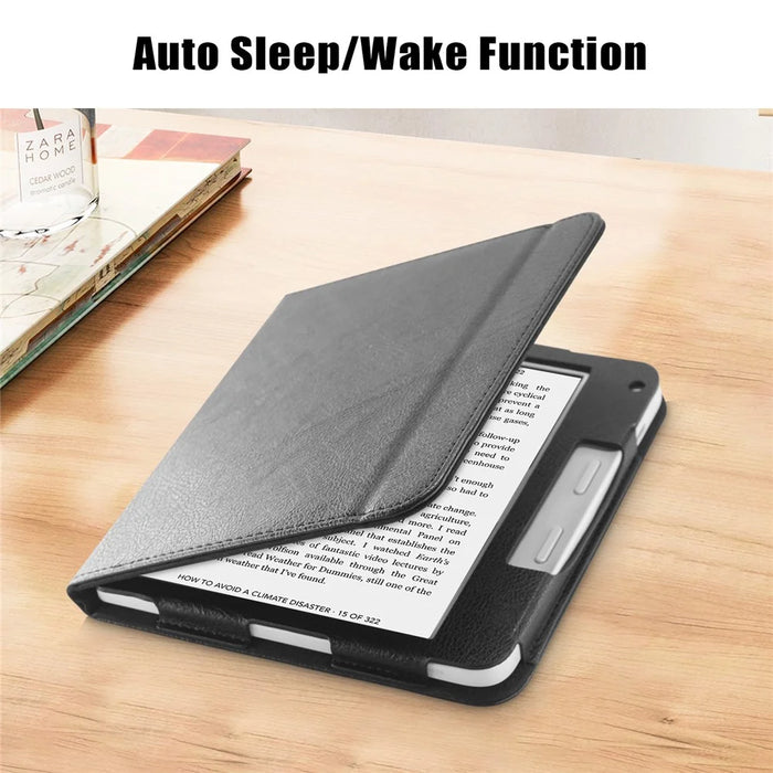 For Kobo Libra 2 / Libra Colour Case PU Leather E-Reader Protective Cover Auto Sleep / Wake - Black - 5