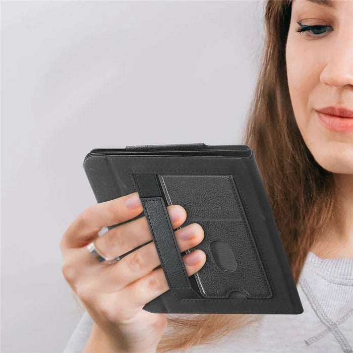 For Kobo Libra 2 / Libra Colour Case PU Leather E-Reader Protective Cover Auto Sleep / Wake - Black - 7