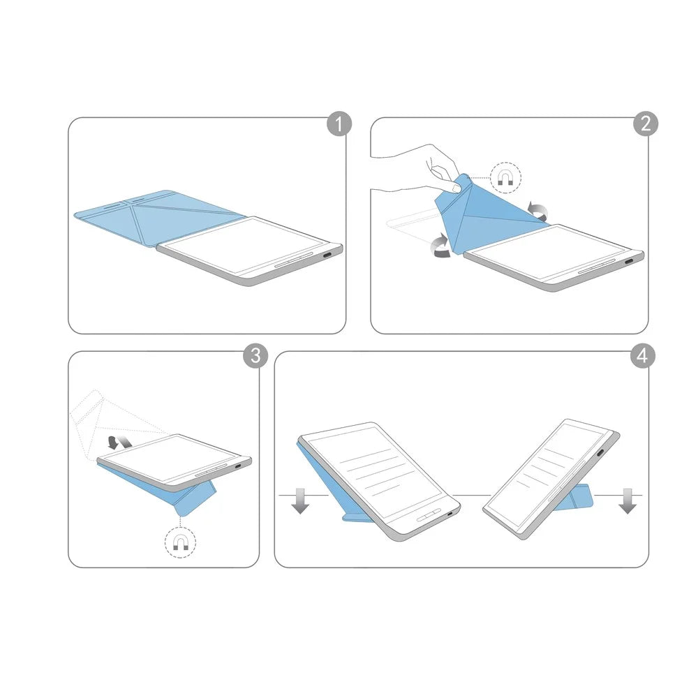 For Kobo Libra Colour / Libra 2 Case Origami Stand PU Leather Pattern E-Reader Protective Cover - Cat - 6