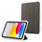 For iPad (2025) / 10.9 (2022) Case Tri-Fold Stand Leather Tablet Cover Auto Wake / Sleep Carbon Fiber Texture - Gold - 1