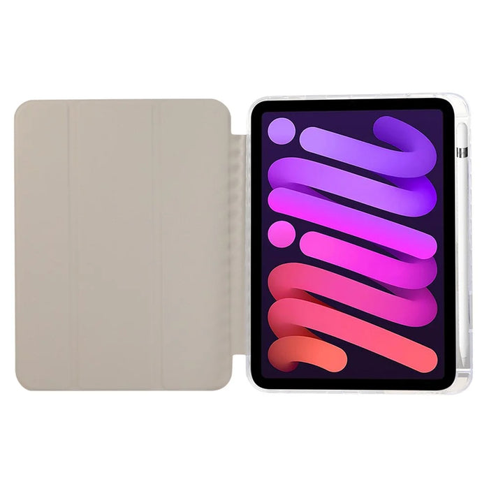 For iPad (2025) / 10.9 (2022) Case Tri-Fold Stand Leather Tablet Cover Auto Wake / Sleep Carbon Fiber Texture - Gold - 2
