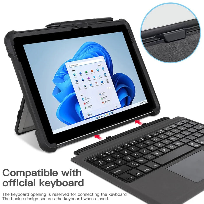For Microsoft Surface Pro 10 Case Kickstand Hybrid Laptop Protective Cover with Hand Grip Belt - 4