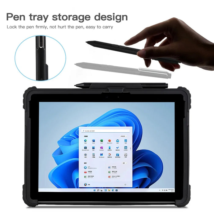 For Microsoft Surface Pro 10 Case Kickstand Hybrid Laptop Protective Cover with Hand Grip Belt - 7