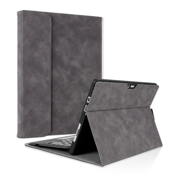 For Microsoft Surface Pro 10 / 9 Case Stand Leather Protective Sleeve with Pen Holder - Grey - 2