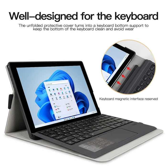 For Microsoft Surface Pro 10 / 9 Case Stand Leather Protective Sleeve with Pen Holder - Grey - 5
