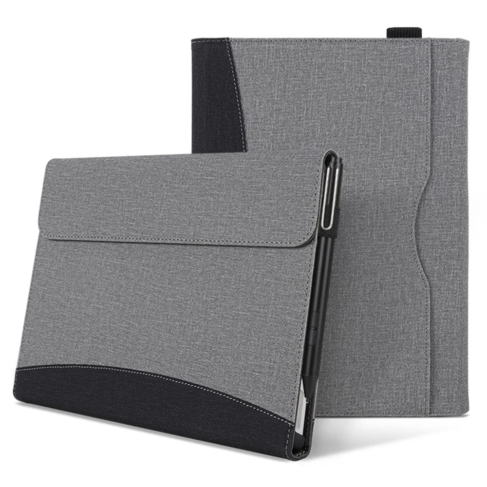 For Microsoft Surface Pro 10 / 9 / 8 Case Stand Wallet Function Laptop Leather Cover - Black+Grey - 2