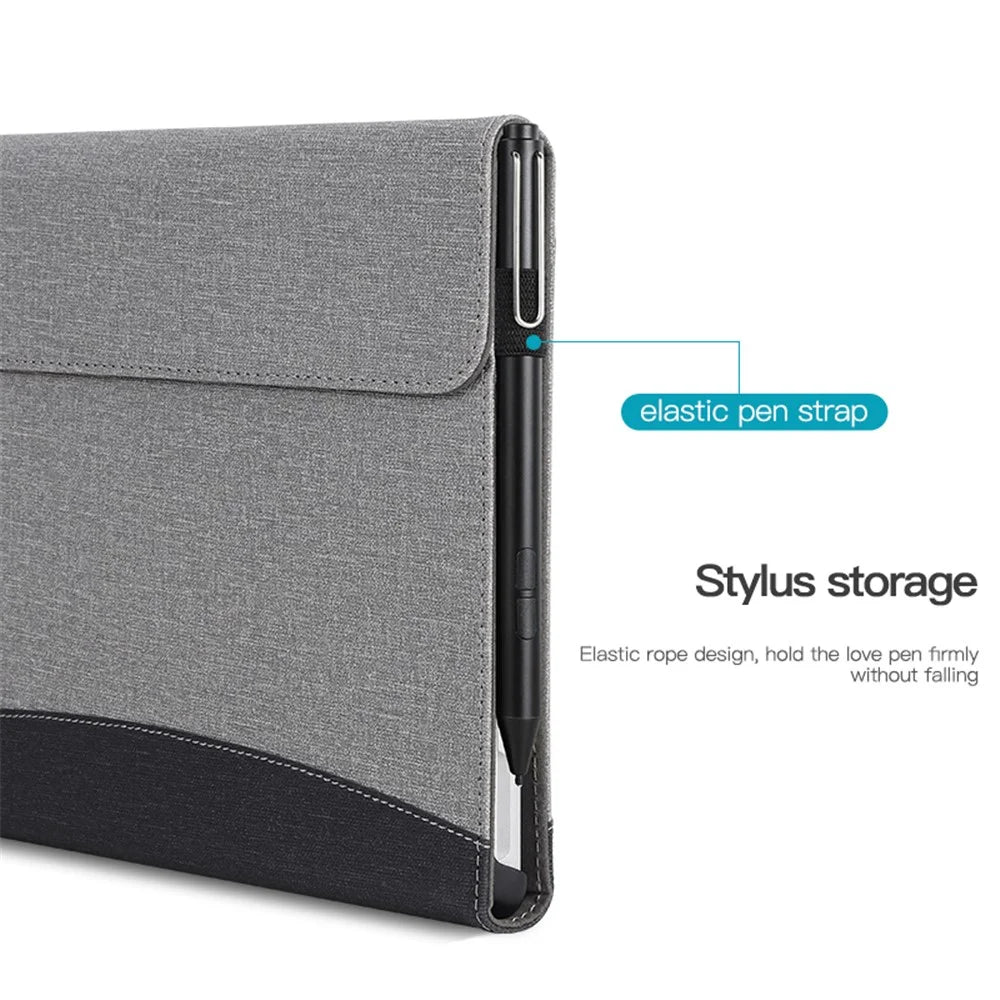 For Microsoft Surface Pro 10 / 9 / 8 Case Stand Wallet Function Laptop Leather Cover - Black+Grey - 7